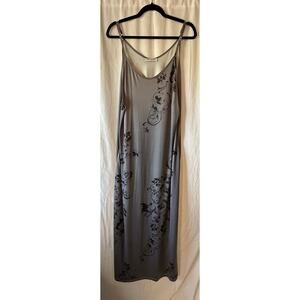 Beyond This Place Maxi Dress Black White Floral Design Size XL Sleeveless